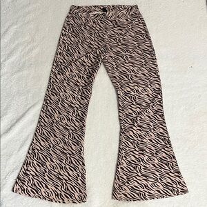Zebra Print Flared Pants